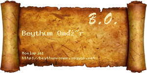 Beythum Omár névjegykártya